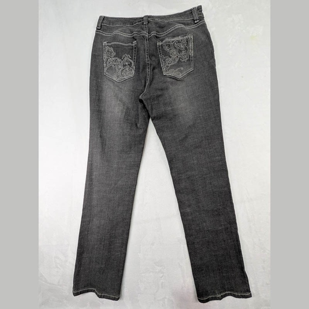 Chico's Platinum Jeans Womens 8‎ Charcoal Indie Sleaze Y2K Alternative Grunge - Picture 2 of 11